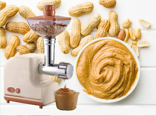 grinding peanuts with a meat grinder