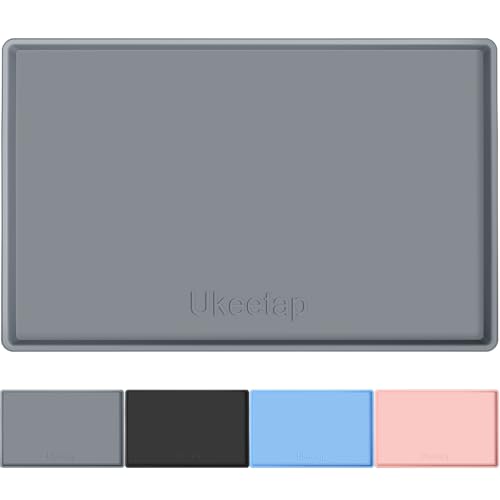 ukeetap Extra Thick Silicone Mat Waterproof with Raised Edge 34" x 22"