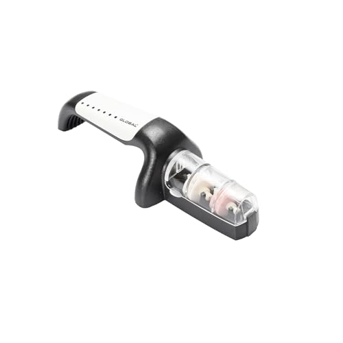 Global 2-Stage Handheld Knife Sharpener, Stainless Steel