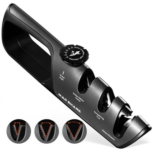 MAD SHARK Knife Sharpener, 6 Adjustable Sharpening Angle