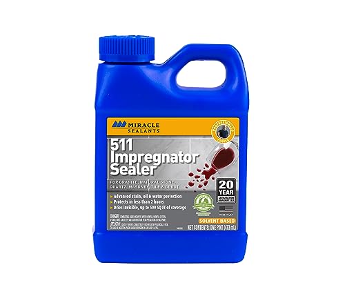 Miracle Sealants 511 Impregnator Advanced Penetrating Sealer for Countertops, Stone, Tile & Grout, Pint