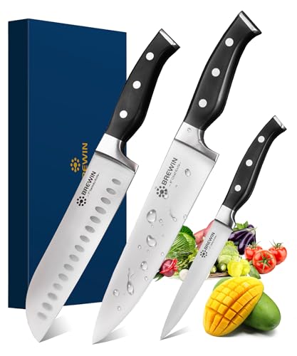 Brewin Professional Kitchen Knives, 3PC Chef Knife Set