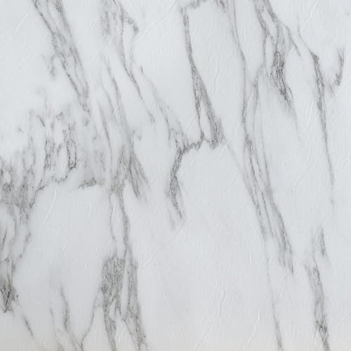 Nexus Self Adhesive 12-Inch Vinyl Floor Tiles, 20 Tiles - 12" x 12", Bianco Marble Pattern