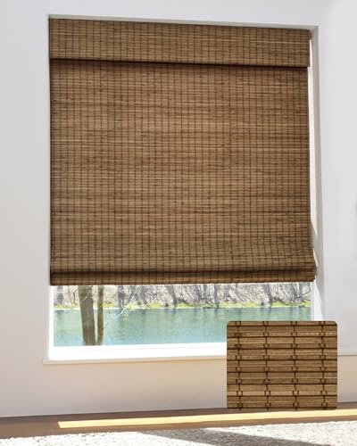 UNISHADES Cordless Bamboo Roman Shades for Windows