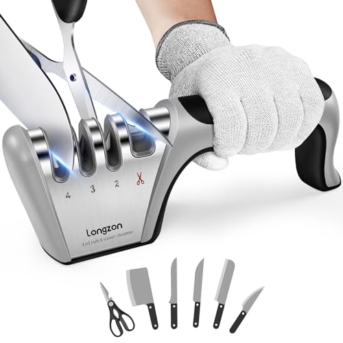 Longzon 4-in-1 Knife Sharpener