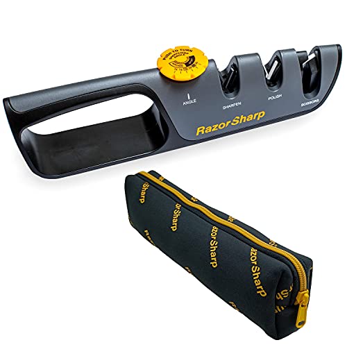 RazorSharp™ Knife Sharpener With Adjustable Angle Guide