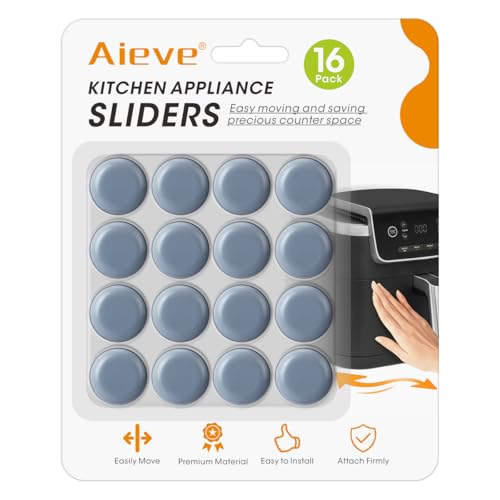 Aieve Appliance Sliders, 16 Pcs Self Adhesive Appliance Slider for Easy Moving & Space Saving