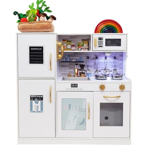 Kids Children Pretend Toy for Babies, Kitchen Playset & Play Kitchen Toy Set with Light