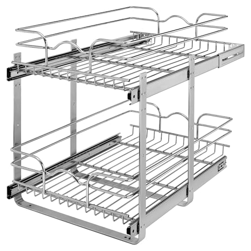 Rev-A-Shelf 2-Tier Kitchen Cabinet Pullout Shelf and Drawer Organizer