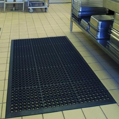 Rubber Floor Door Mats Outside Entrance Commercial Restaurant Kitchen Anti Fatigue Rubber Drainage Mat New Non Slip Bar Floor Mat Outdoor Mats for Garage Use Black 36inch x 60inch from SallyMall