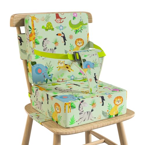 Vahlbeste Booster Seat for Kitchen Chair with Backrest & 4 Adjustable Straps