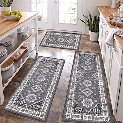 HEBE Boho Kitchen Rug Sets 3 Piece with Runner