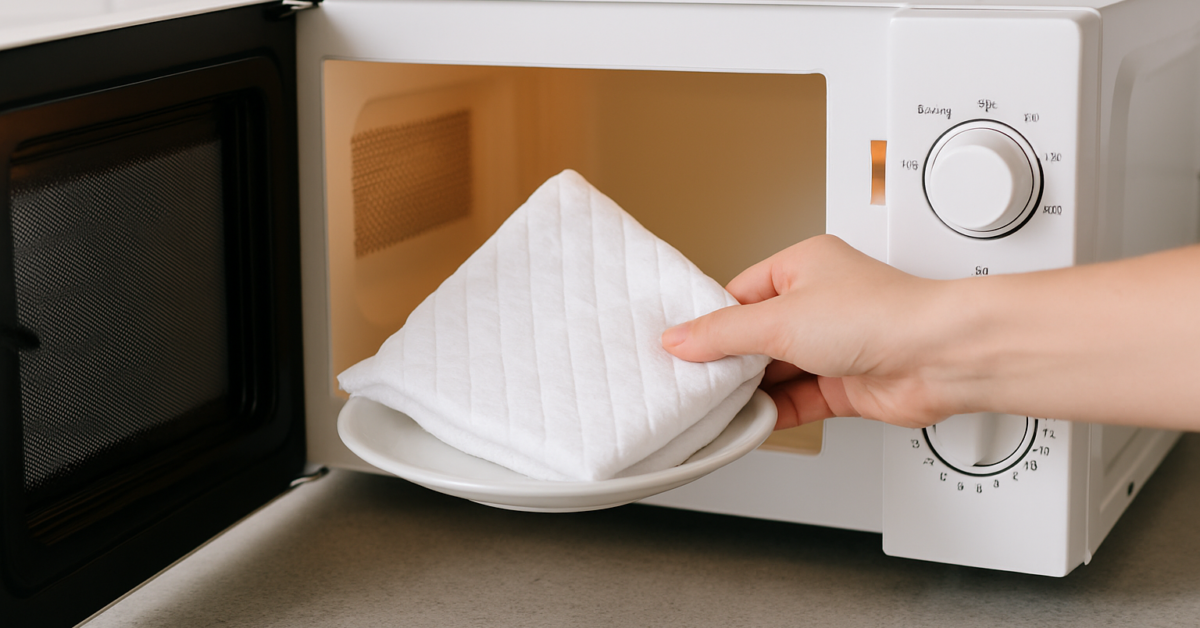 can you put kitchen towel in the microwave