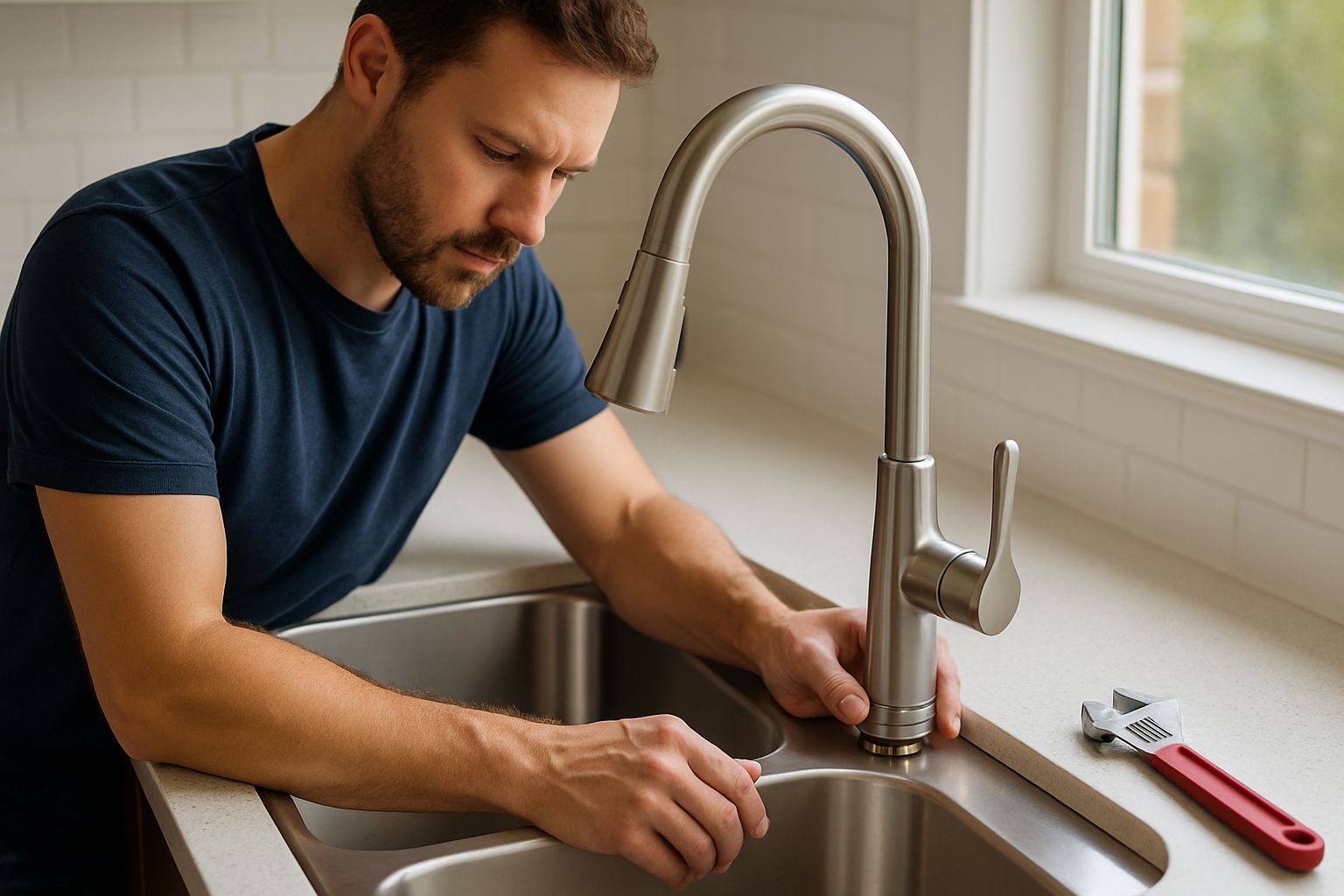 how to install a kitchen faucet