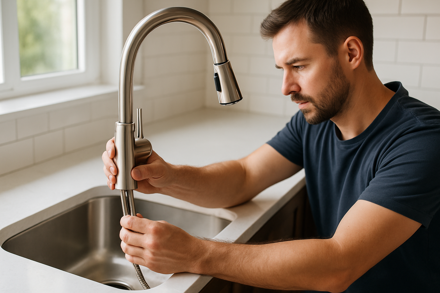 how to put in a kitchen faucet