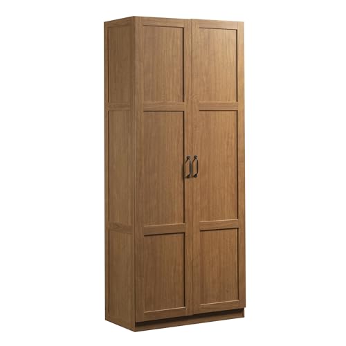 Sauder Select Storage Cabinet, Pantry Cabinet Kitchen Storage with Adjustable Shelves, Bathroom Storage Cabinet, in Highland Oak