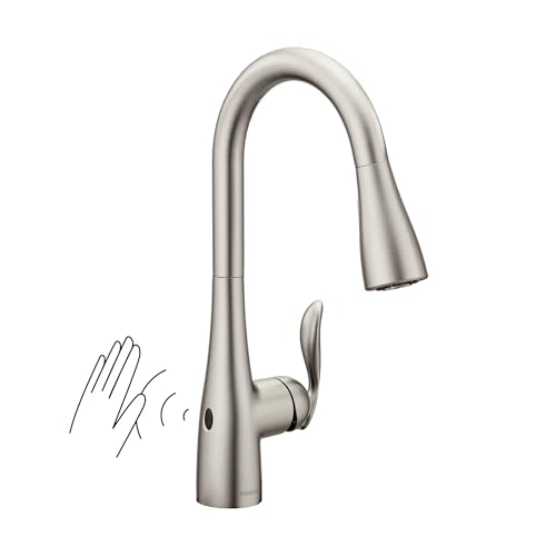 Moen Arbor Spot Resist Stainless Motionsense Wave Sensor Touchless One-Handle Single Hole Kitchen Sink Faucet, 7594EWSRS