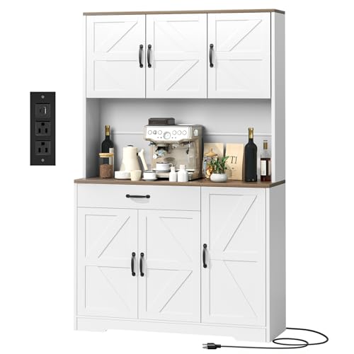 GRUSIGN 71" Pantry Cabinet with Charging Station