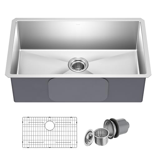 KRAUS Standart Pro 30 -inch Undermount Single Bowl 16 Gauge Stainless Steel Kitchen Sink, KHU100-30
