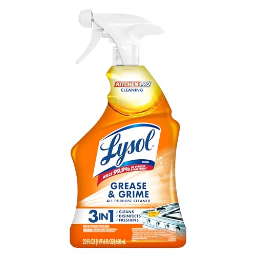 Lysol Pro Kitchen Spray Cleaner and Degreaser, Antibacterial All Purpose Cleaning Spray for Kitchens, Countertops, Ovens, and Appliances, Citrus Scent, 22oz