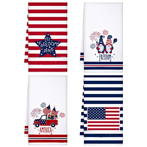 4 Pcs 4th of July Patriotic Kitchen Towels