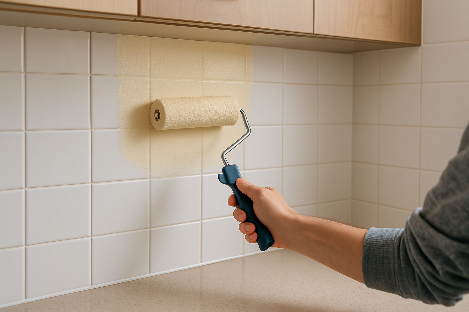 can i paint over kitchen tiles