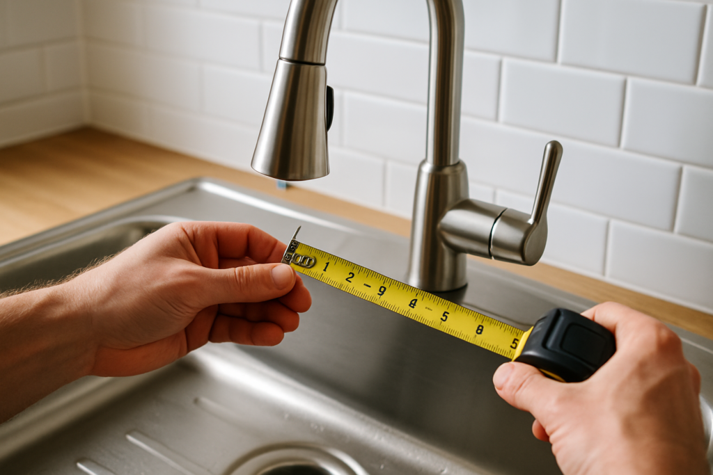 how to measure for kitchen faucet