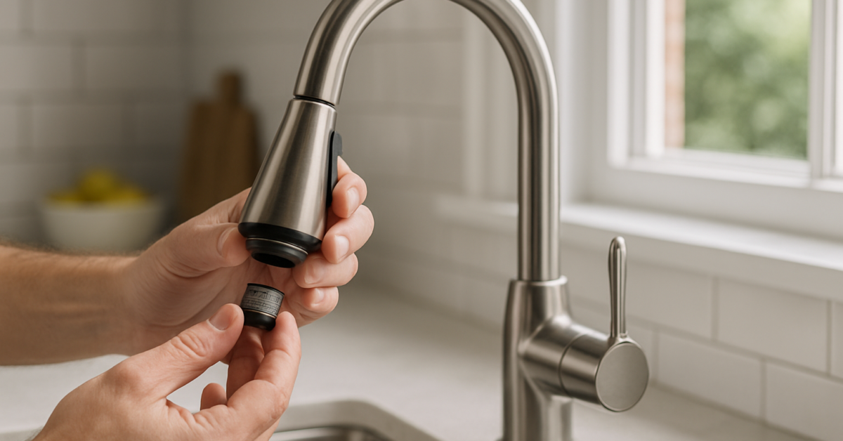 how to remove moen kitchen faucet aerator