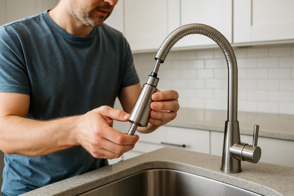 how to remove sprayer from kitchen faucet