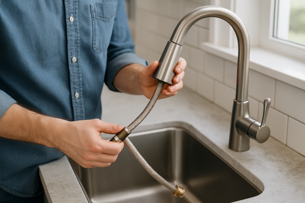 how to replace kitchen faucet hose