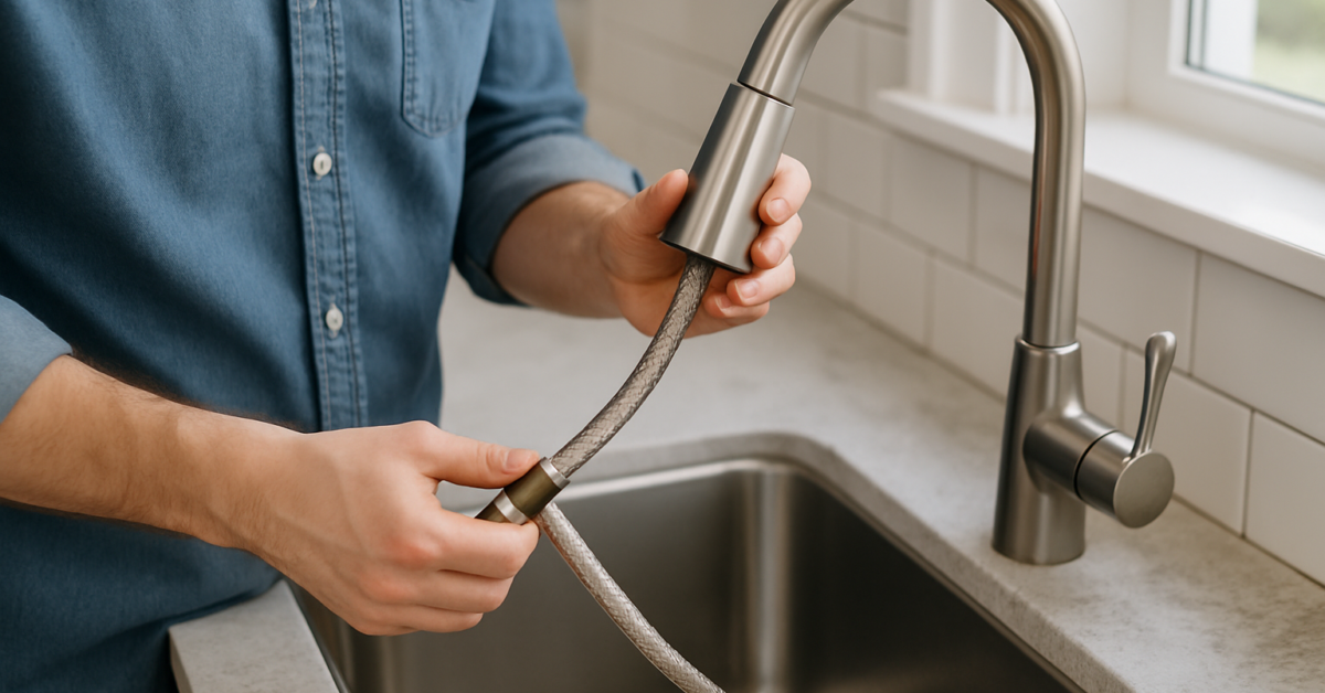 how to replace kitchen faucet hose