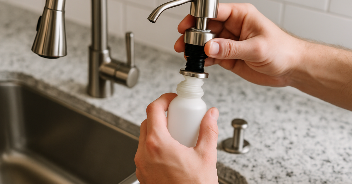 how to replace kitchen sink soap dispenser
