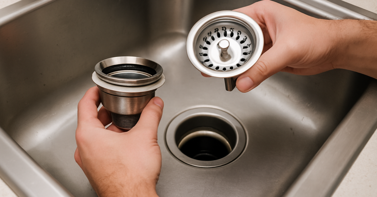 how to replace kitchen sink strainer