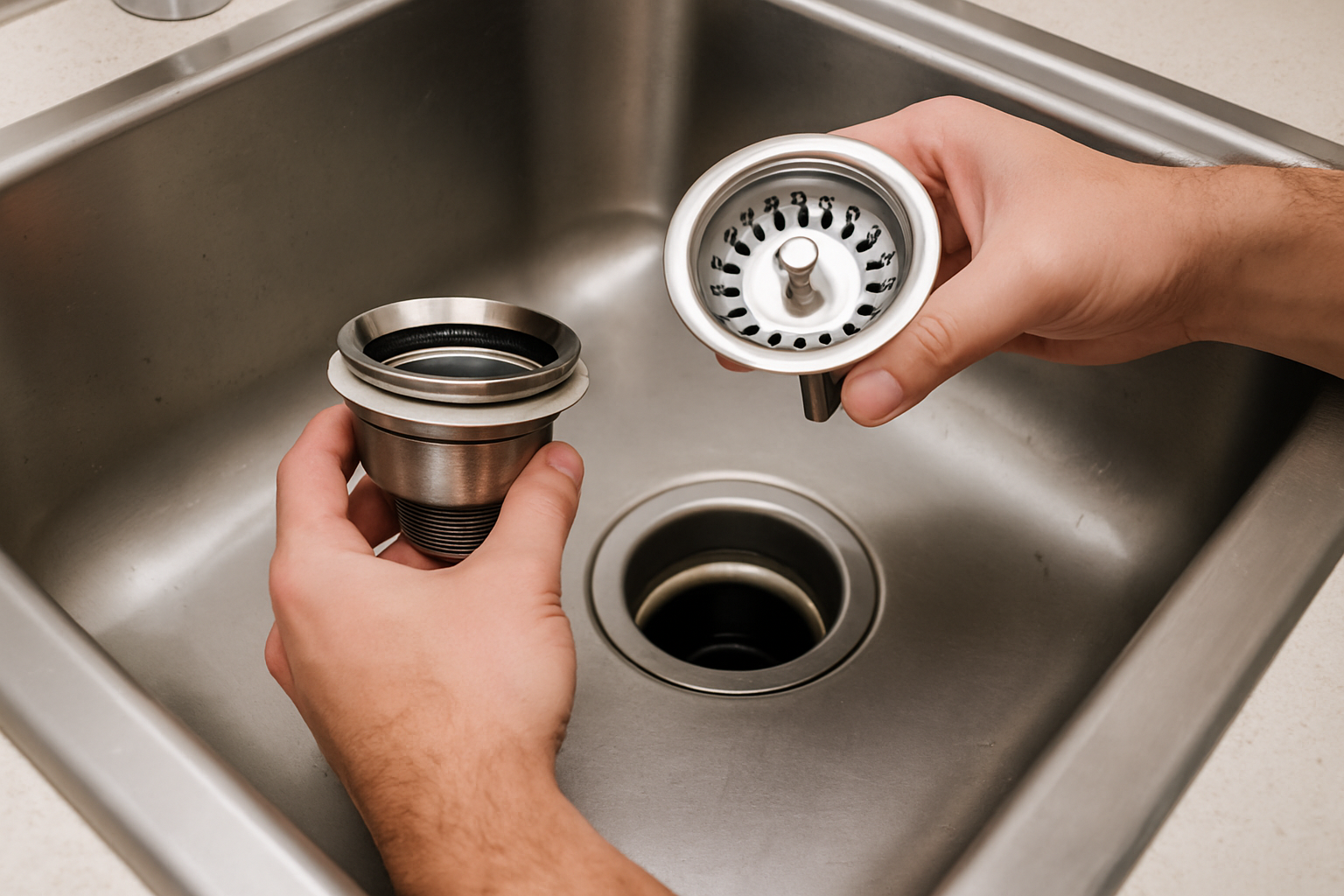 how to replace kitchen sink strainer