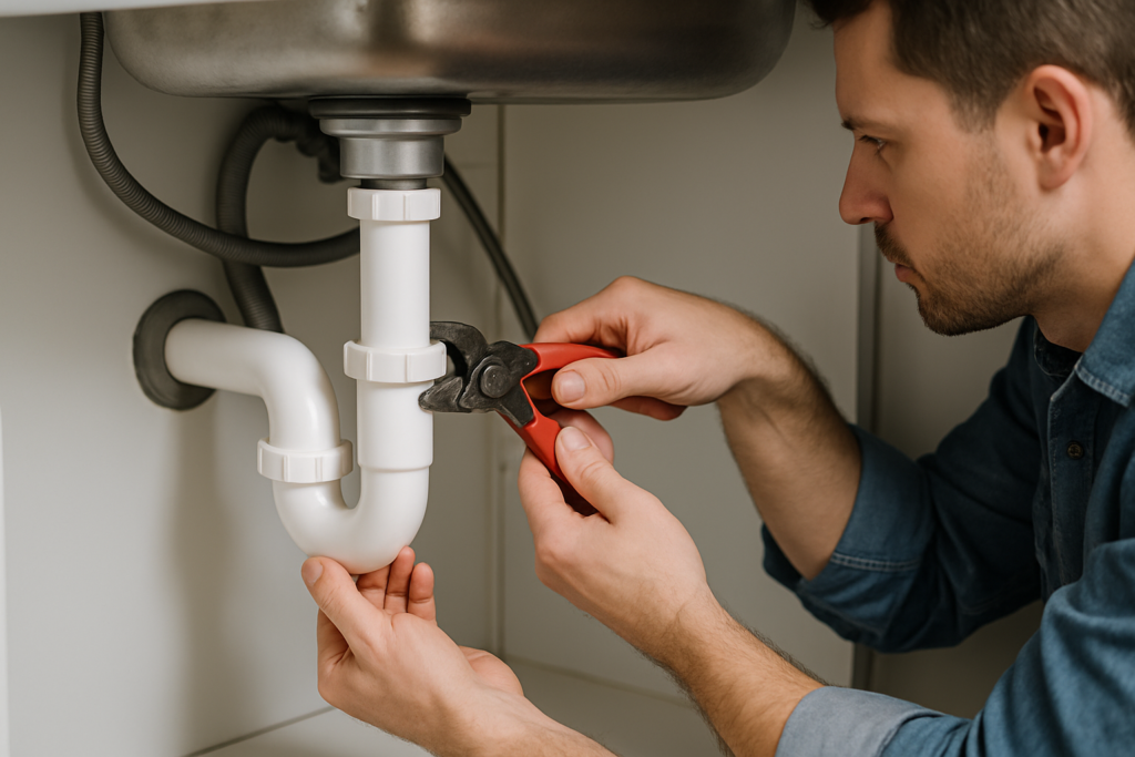 how to replace p trap under kitchen sink