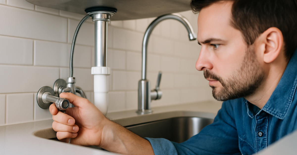 how to turn off water in kitchen sink