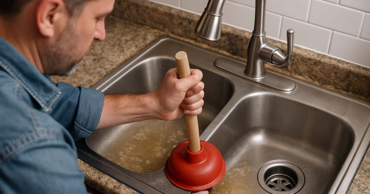 how to unclog a grease clog in the kitchen sink
