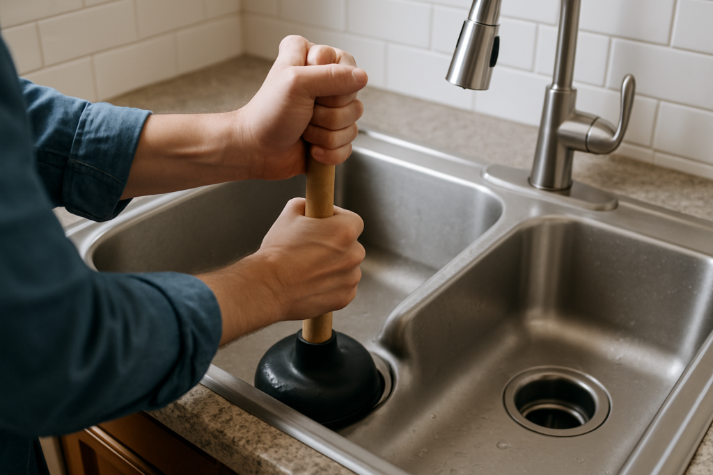 how to unclog a kitchen sink with disposal