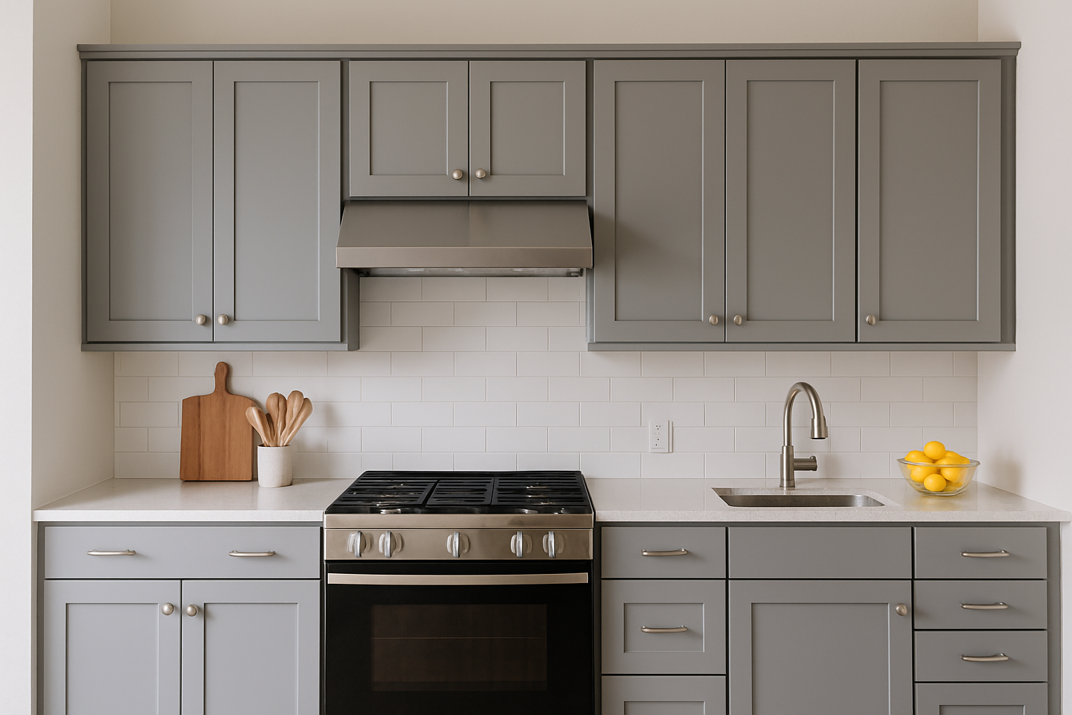 what color walls with grey kitchen cabinets