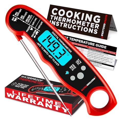 Alpha Grillers Meat Thermometer Digital – Instant Read Food Thermometer for Cooking & Grilling