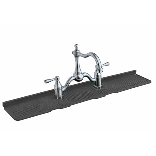 2 Hole Kitchen Sink Splash Guard (22 INCH) Wide-Modern Faucet Mat for Kitchen Sink