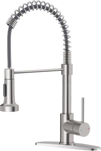 OWOFAN Kitchen Faucets, Brushed Nickel Kitchen Sink Faucet with Pull Down Sprayer