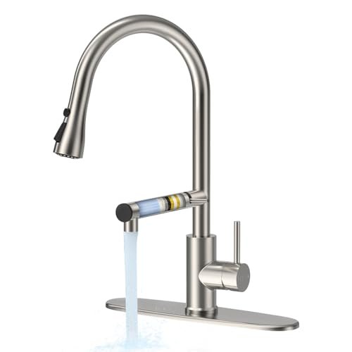 FEELSO Kitchen Faucets, Upgraded Filter Water Kitchen Faucet with Pull Down Sprayer