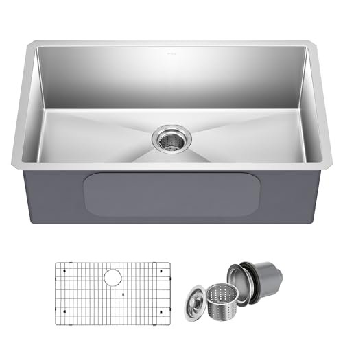 Kraus KHU100-32 Standart PRO 16 Gauge Undermount Single Bowl Stainless Steel Kitchen Sink
