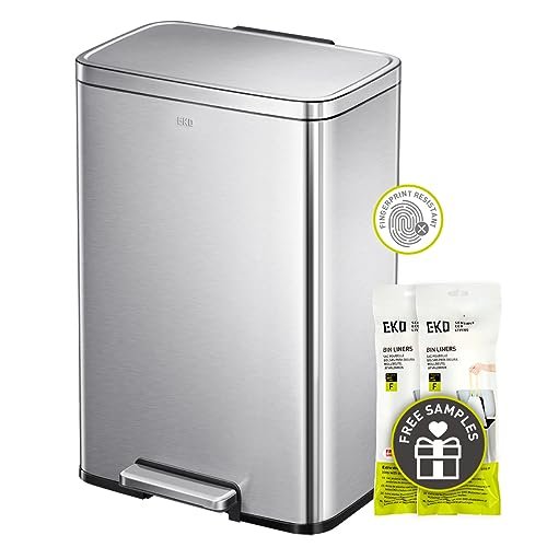 EKO Madison Brushed Stainless Steel 13.2 Gal/50L Kitchen Step Trash Can
