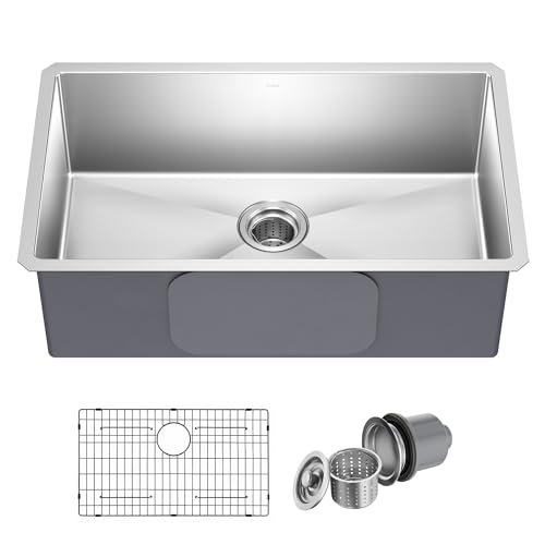 KRAUS Standart Pro 30-inch Undermount Single Bowl 16 Gauge Stainless Steel Kitchen Sink