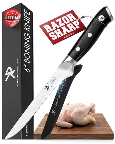Kitchen perfection 6” Boning Knife for Meat Cutting & Filleting