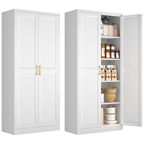 Polup White Kitchen Pantry Cabinet
