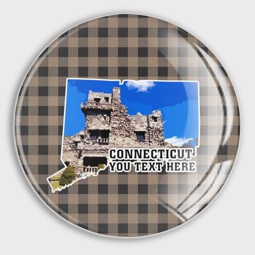 Custom Text Connecticut Magnets Refrigerator City Building Landscape Fridge Magnets