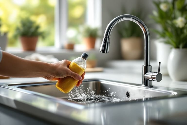 how to clean stainless steel kitchen sink